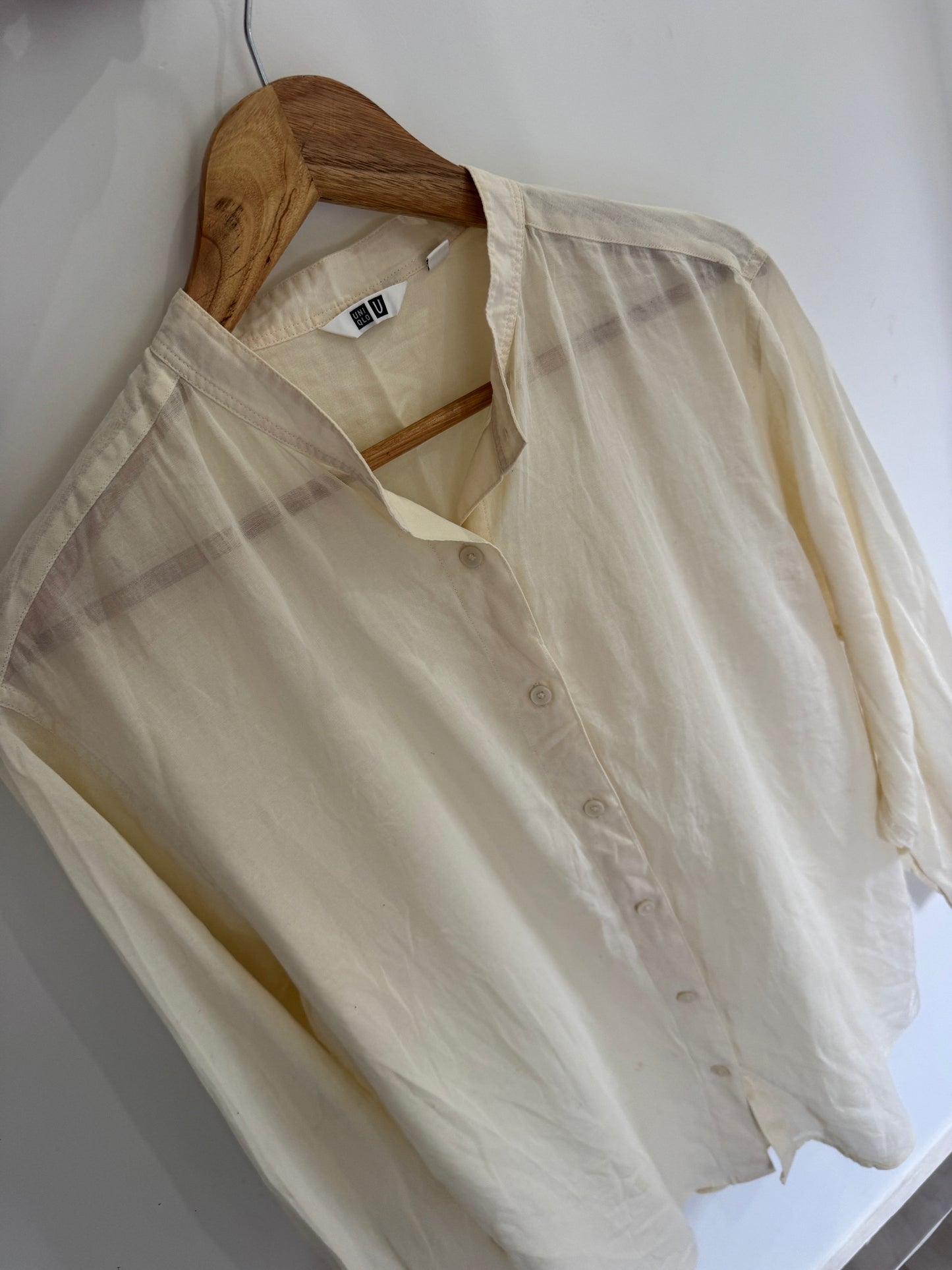 Authentic @uniqlo UUU Sheer Mandarin Collar Shirt