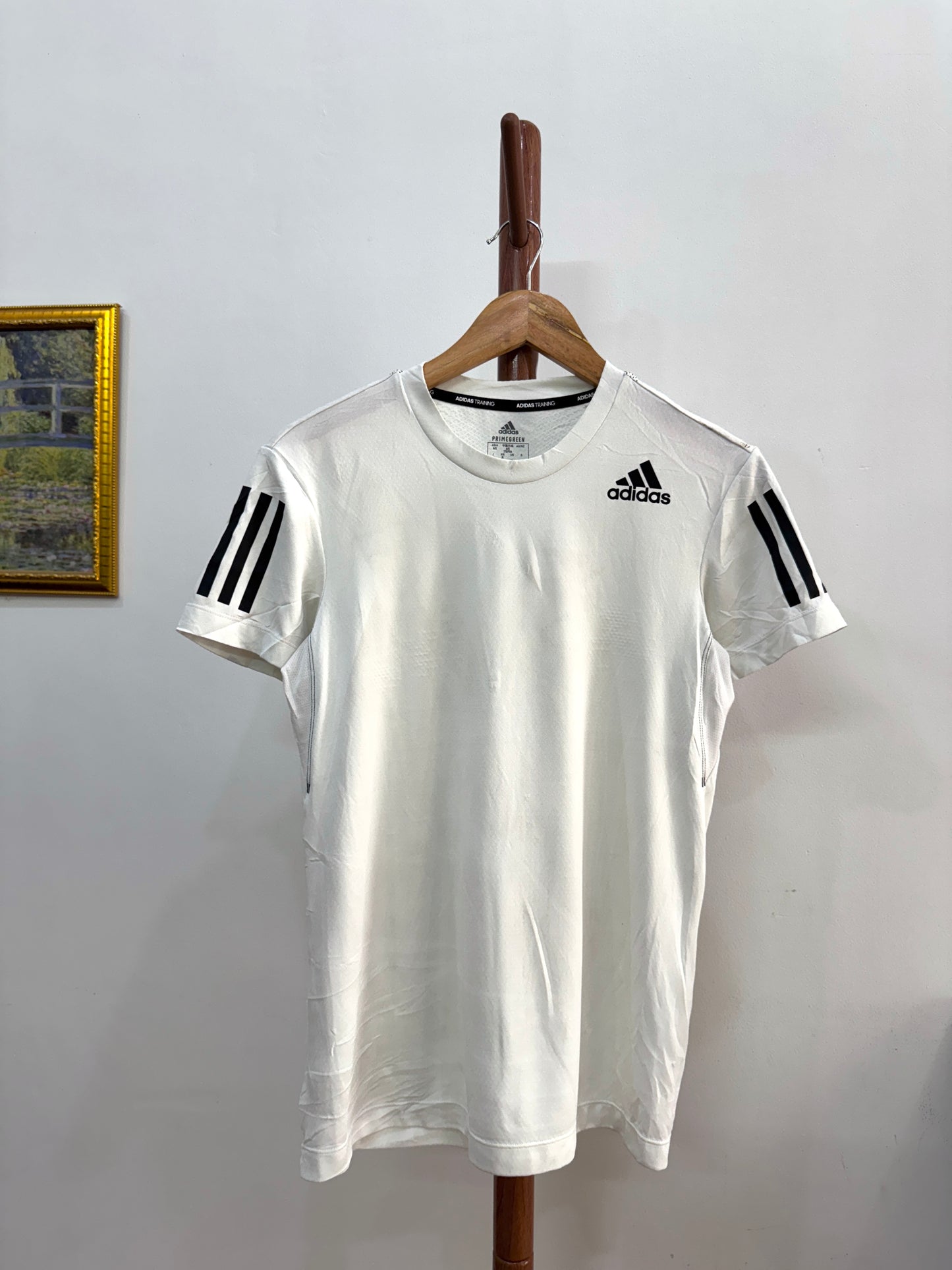 White Adidas 3-Stripes Tee