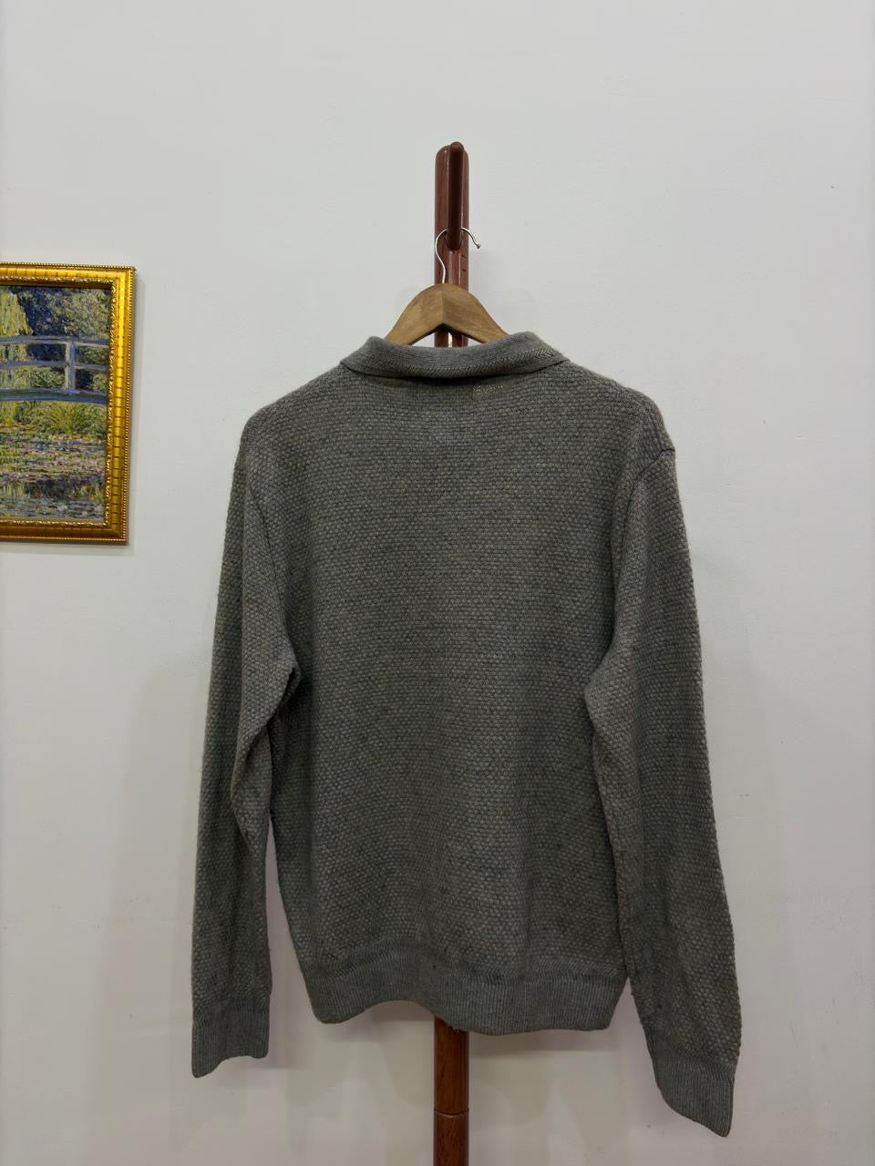 'Creamix ' Grey Cashmere Polo Sweater 
Timeless & Versatile π