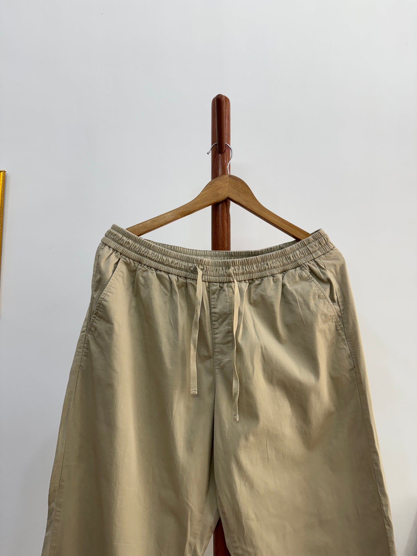 Beige Summer Cotton Korean Trosuer