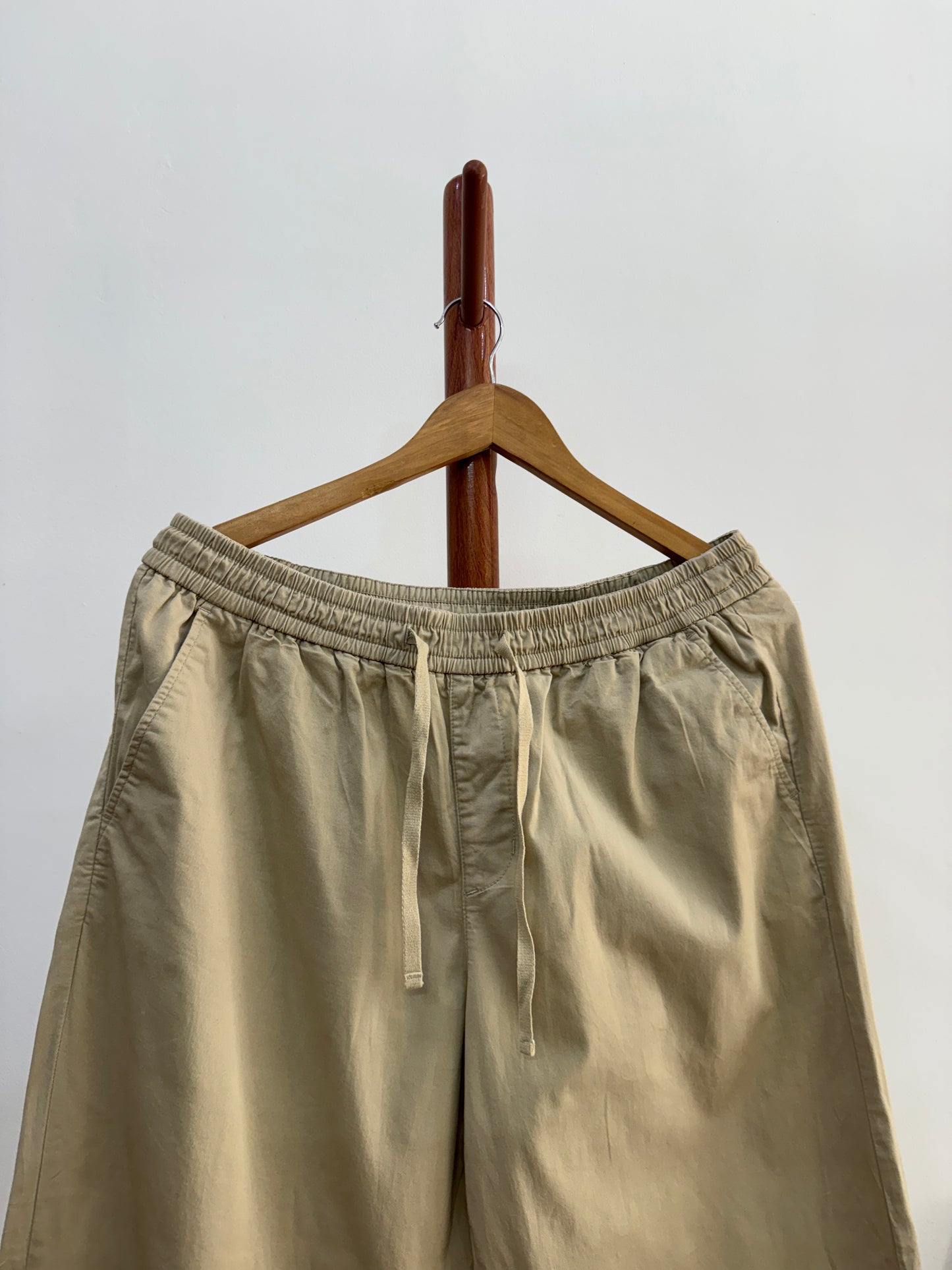 Beige Summer Cotton Korean Trosuer