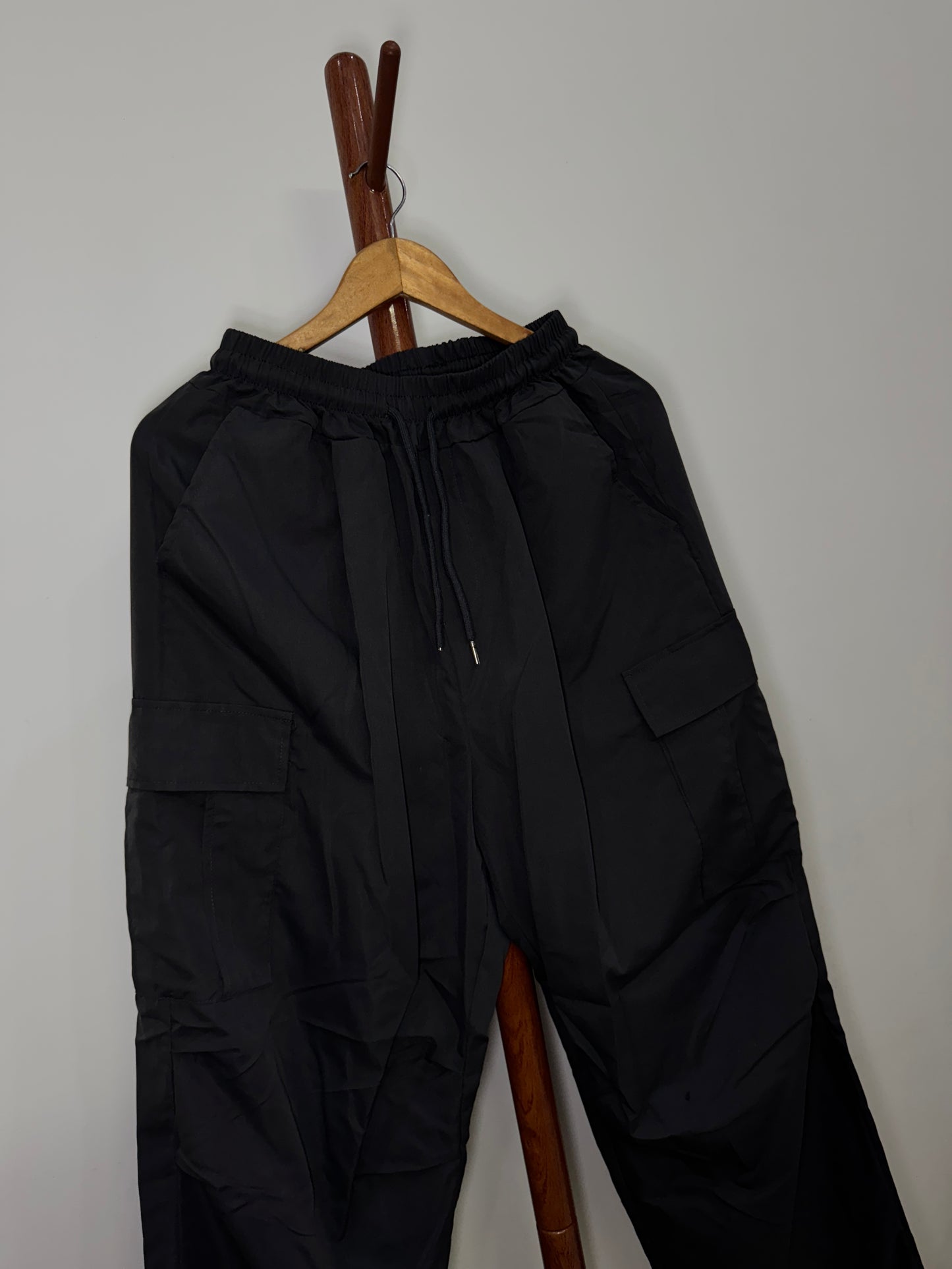 Grey Parachute Cargo Baggy Pant