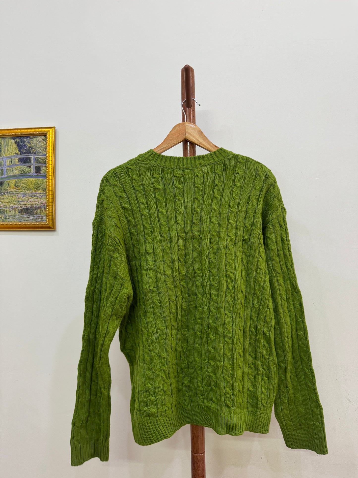Green Cableknit Sweater