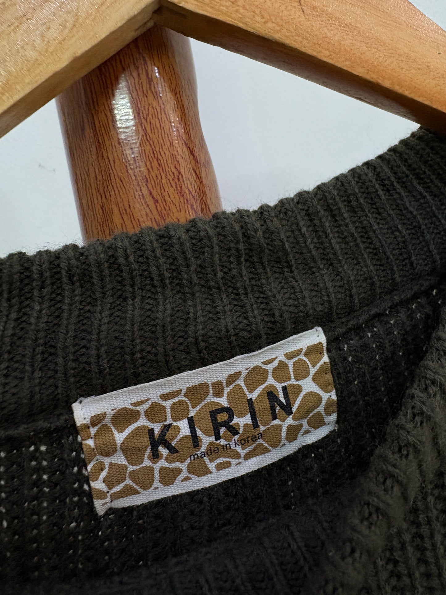 KIRIN' Thick Green Ribbed Knit Sweater