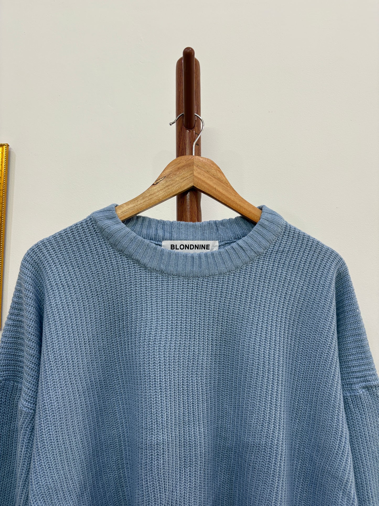 'BLONDNINE' Blue Ribbed Sweater