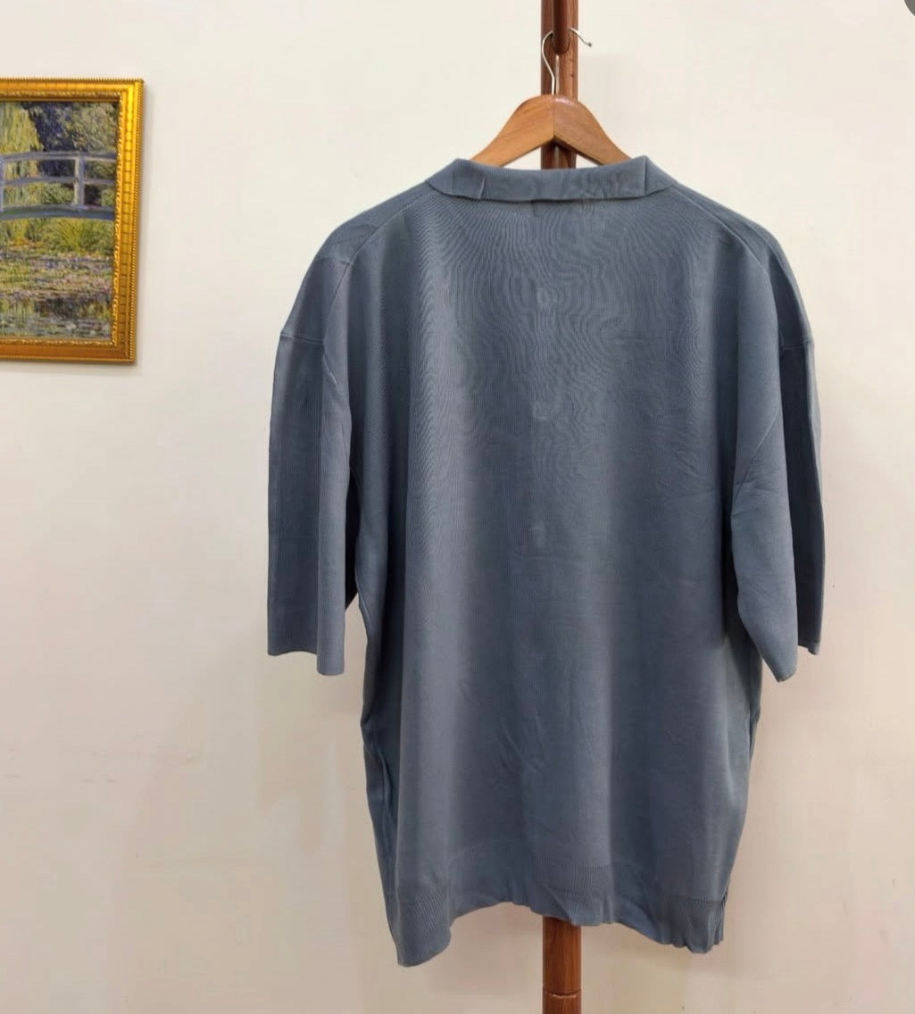 'THEY' Knitted Buttoned Up Knitted Polo