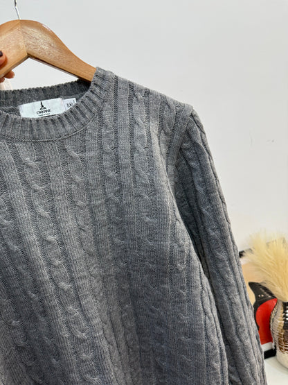 Grey cableknit Knitted Sweater