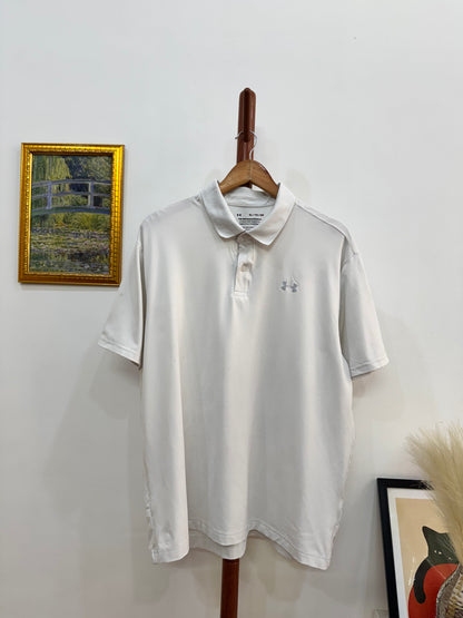 White Underarmour Polo Tee