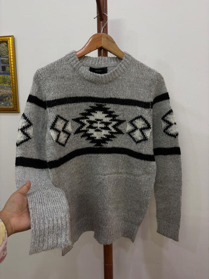 Grey 'Forever 21' Aztec Sweater