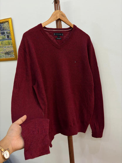 Old money essentials 
Red Authentic 'Tommy Hilfiger' Lambswool Sweater