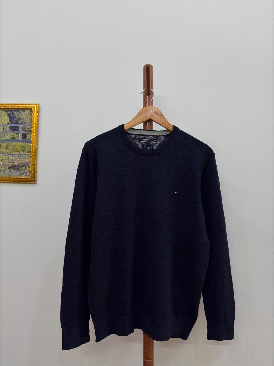 Old money essentials 
Navy Authentic 'Tommy Hilfiger' Lambswool Sweater