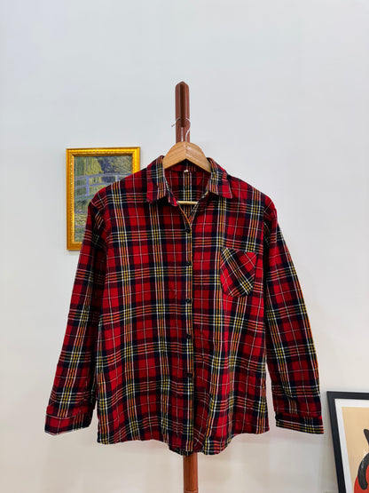 Red Thick Checkered Wollen Shirt