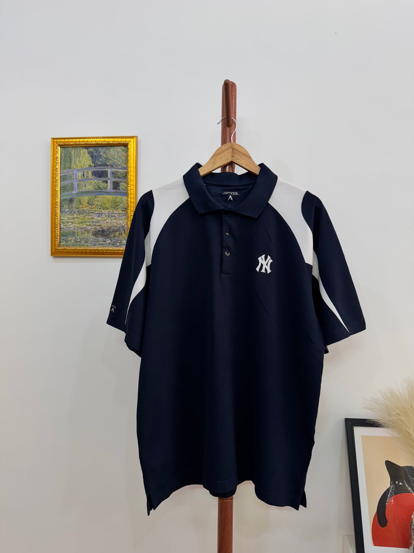 Navy Blue Yankees Polo Top