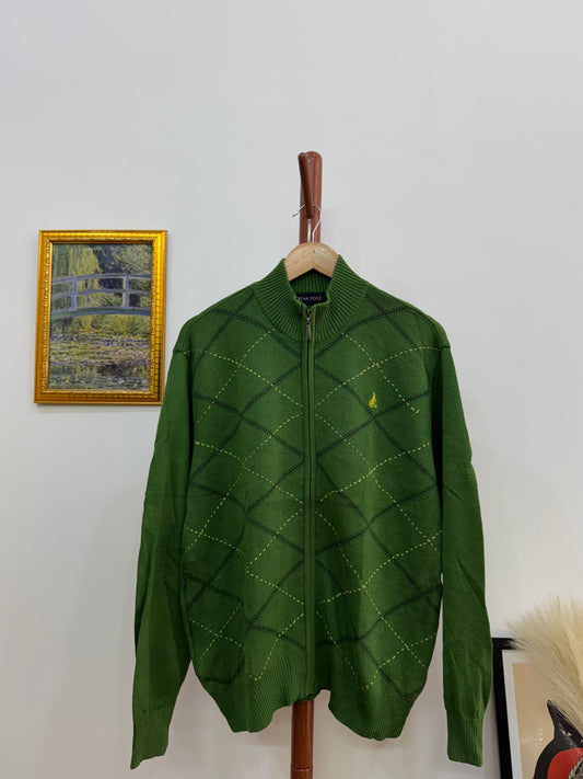 Vintage Green Beanpole Zipper Sweater