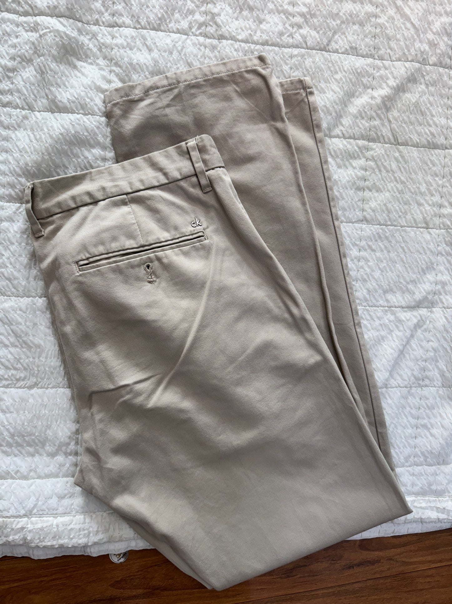 Beige ‘Calvin Klein’ Cotton Trouser