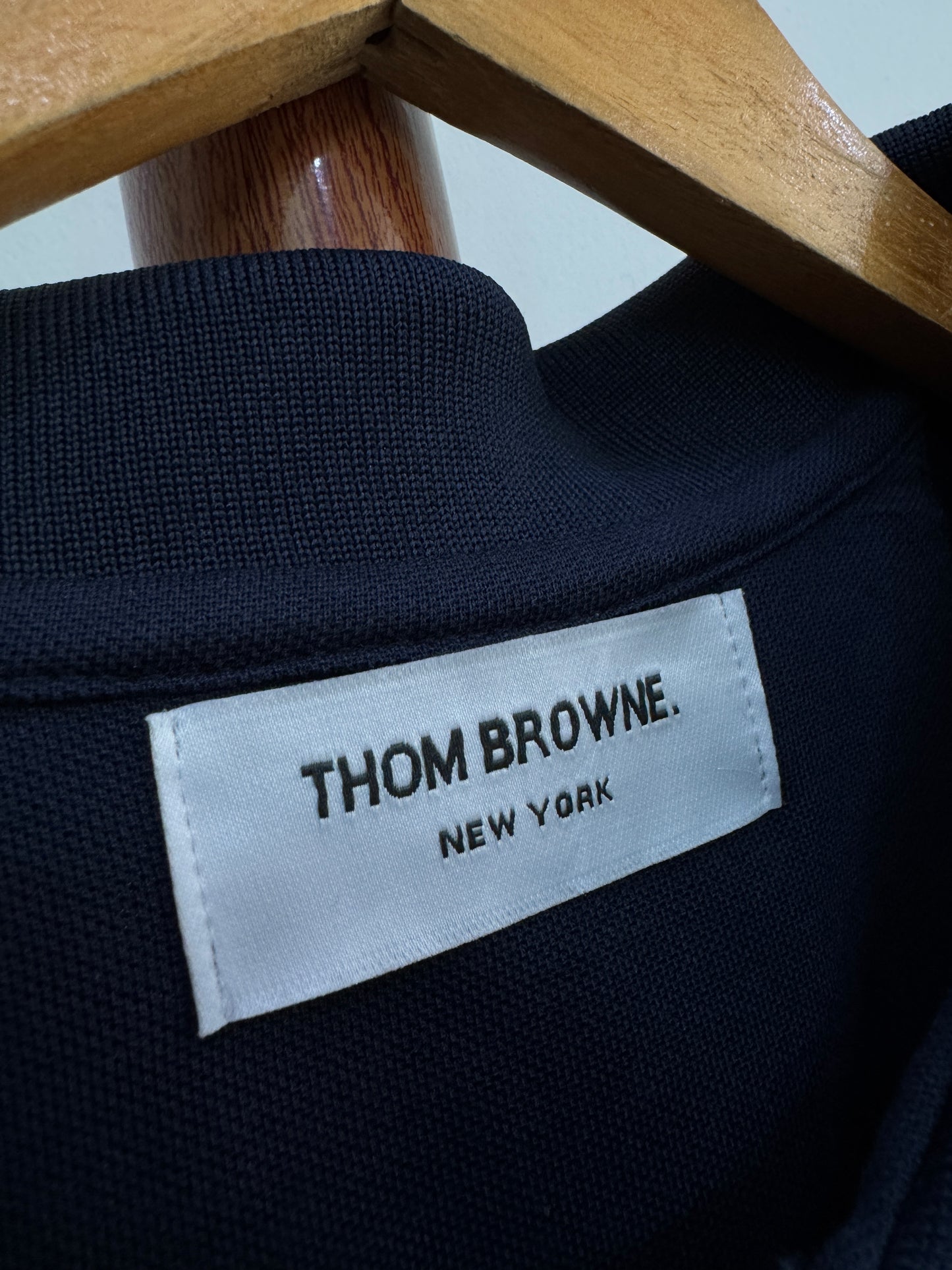 Grey ‘THOM BROWNE’ RWB STRIPED POLO