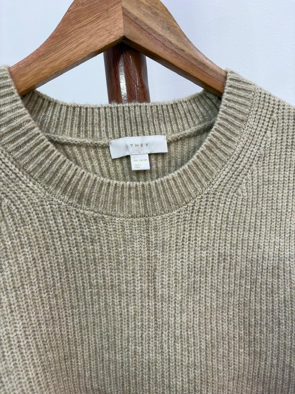 'They' Thick Ribbed Knit Sweater