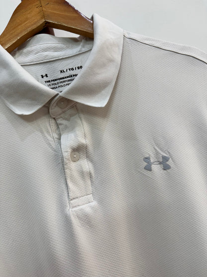 White Underarmour Polo Tee