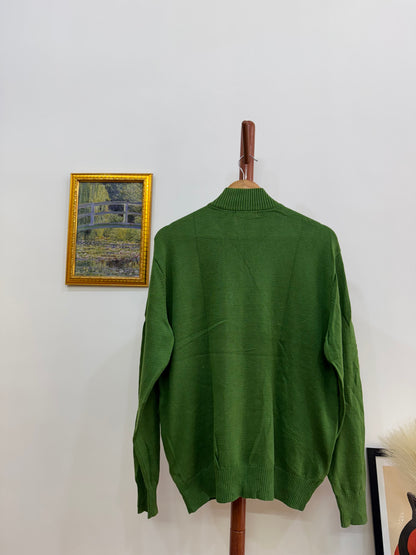 Vintage Green Beanpole Zipper Sweater