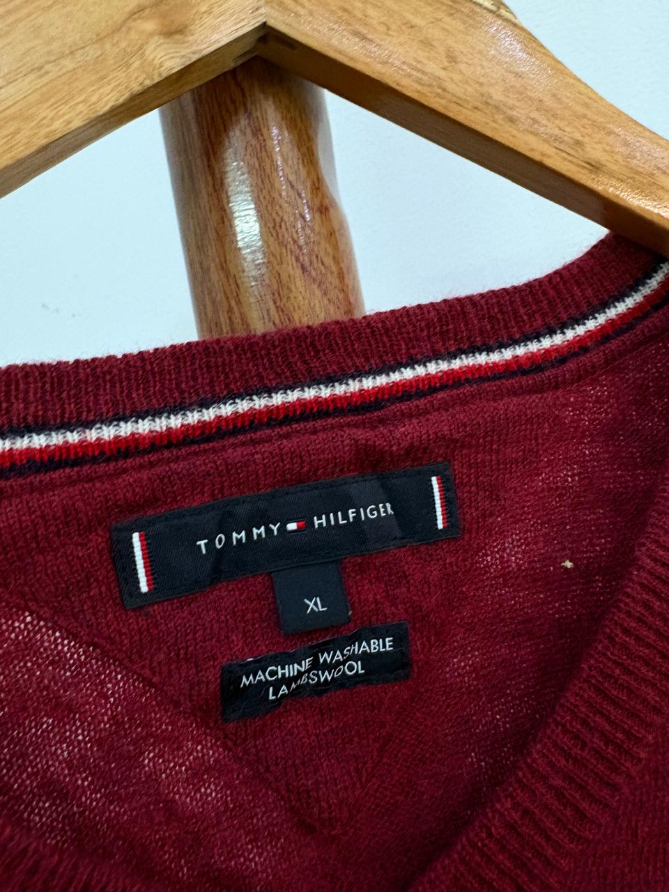 Old money essentials 
Red Authentic 'Tommy Hilfiger' Lambswool Sweater