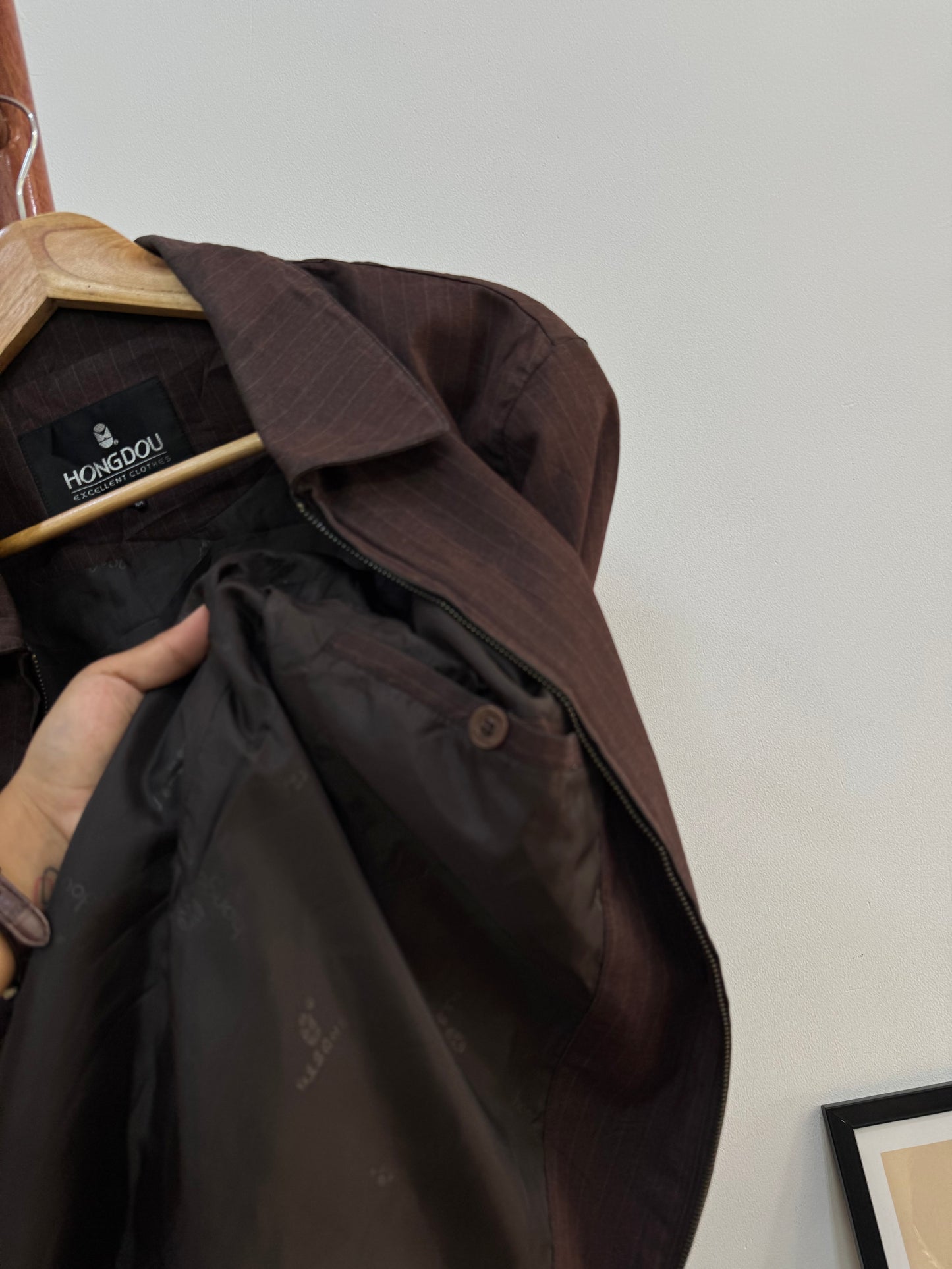 Brown Tailored Fit Coach Jacket