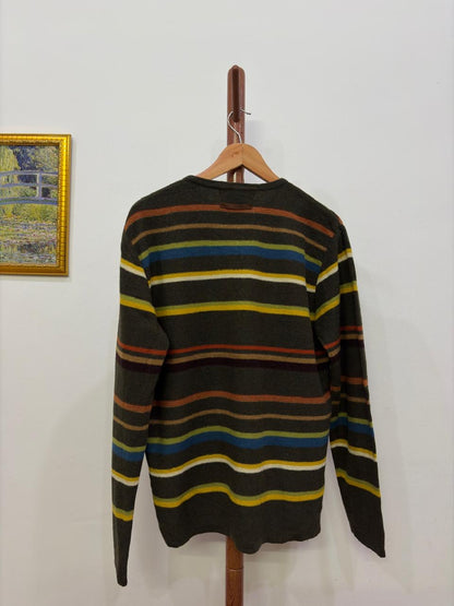 White 'USPA' Cableknit Sweater