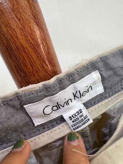 Beige ‘Calvin Klein’ Cotton Trouser