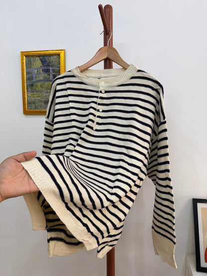 At Corner’ Stripes Buttoned Up Sweater