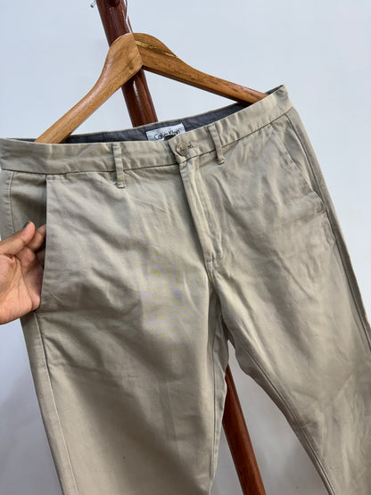 Beige ‘Calvin Klein’ Cotton Trouser