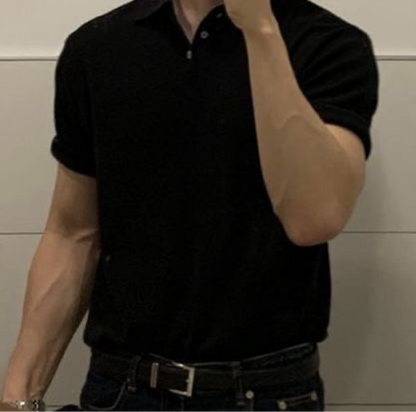 LOGAN' Black Knitted Top