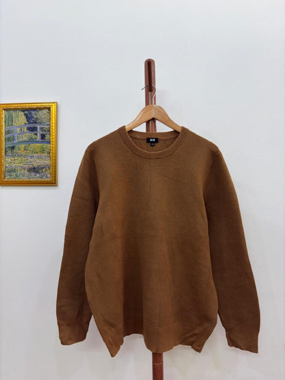Brown 'Uniqlo' Solid Knitted Sweater