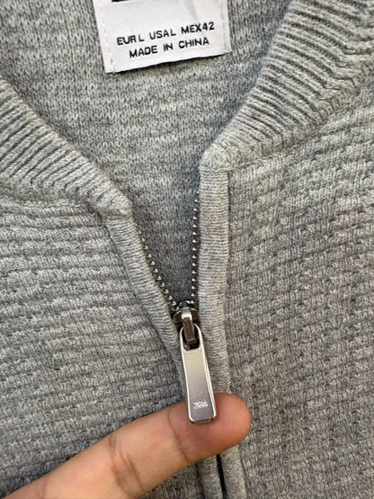 Classic & Minimal
Grey 'Zara' Cotton Knitted Bomber