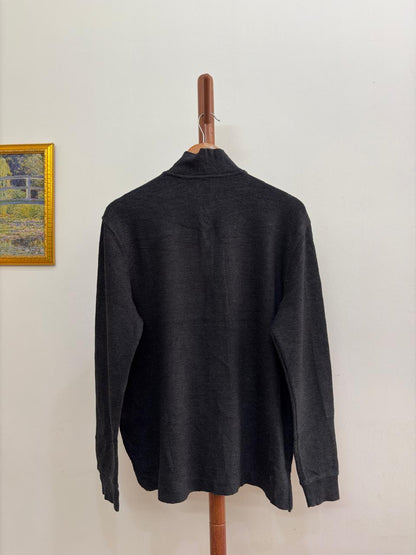 Dark Grey 'USPA' Quarterzip Sweater