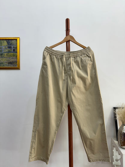 Beige Summer Cotton Korean Trosuer
