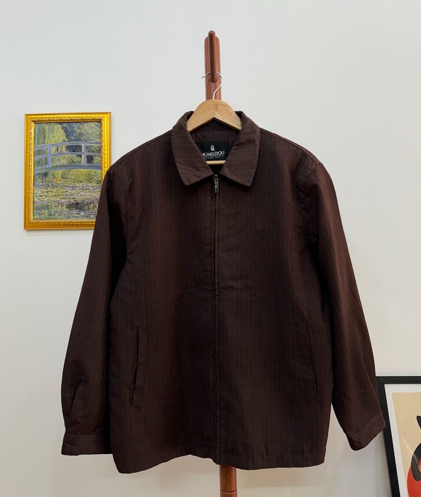 Brown Tailored Fit Coach Jacket