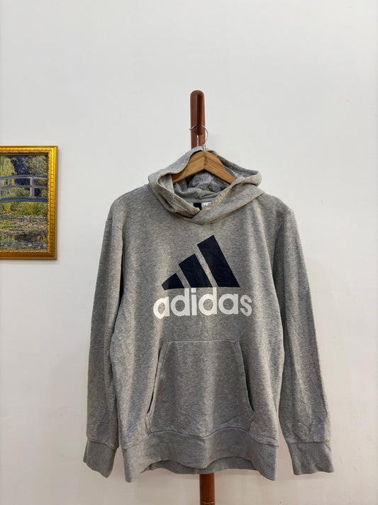 Grey 'Adidas' Big Logo Hoodie