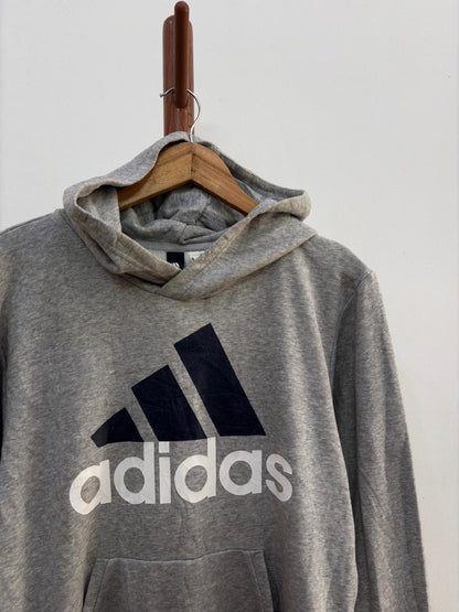 Grey 'Adidas' Big Logo Hoodie