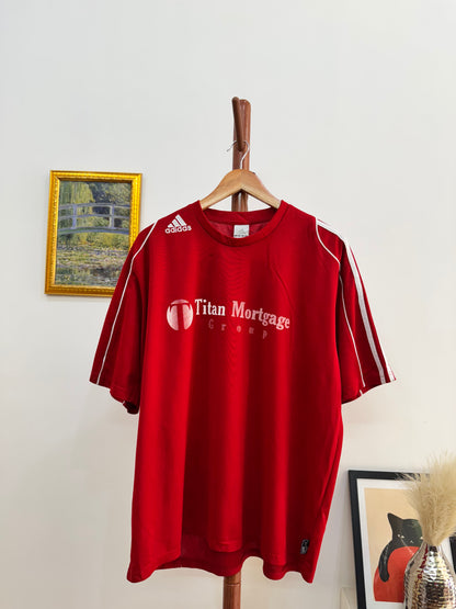 Classic Adidas Red 3-Stripes Tee