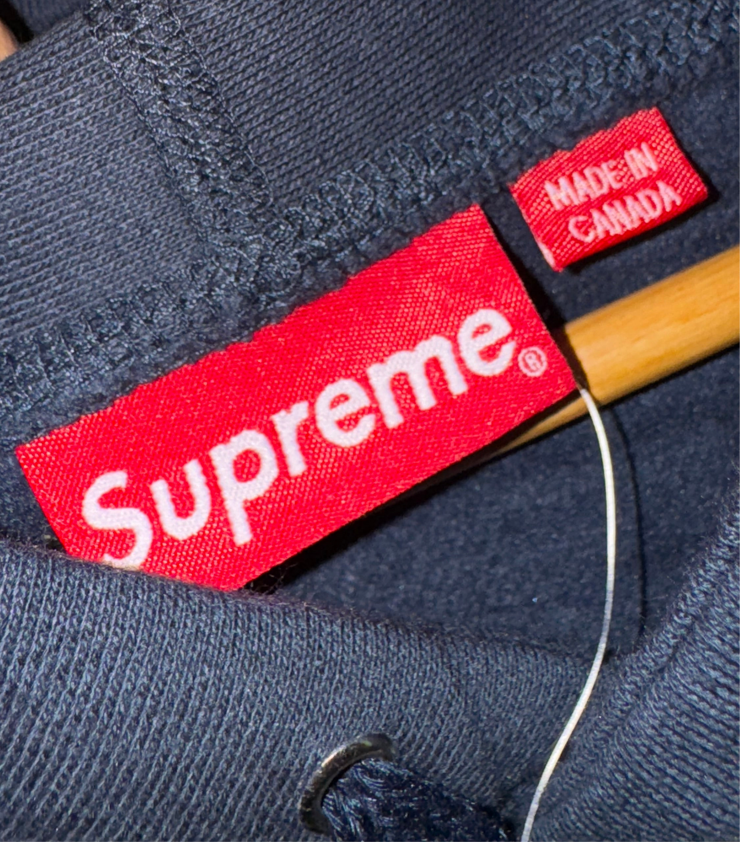 Navy Blue ‘Supreme’ Box Logo Thick Hoodie