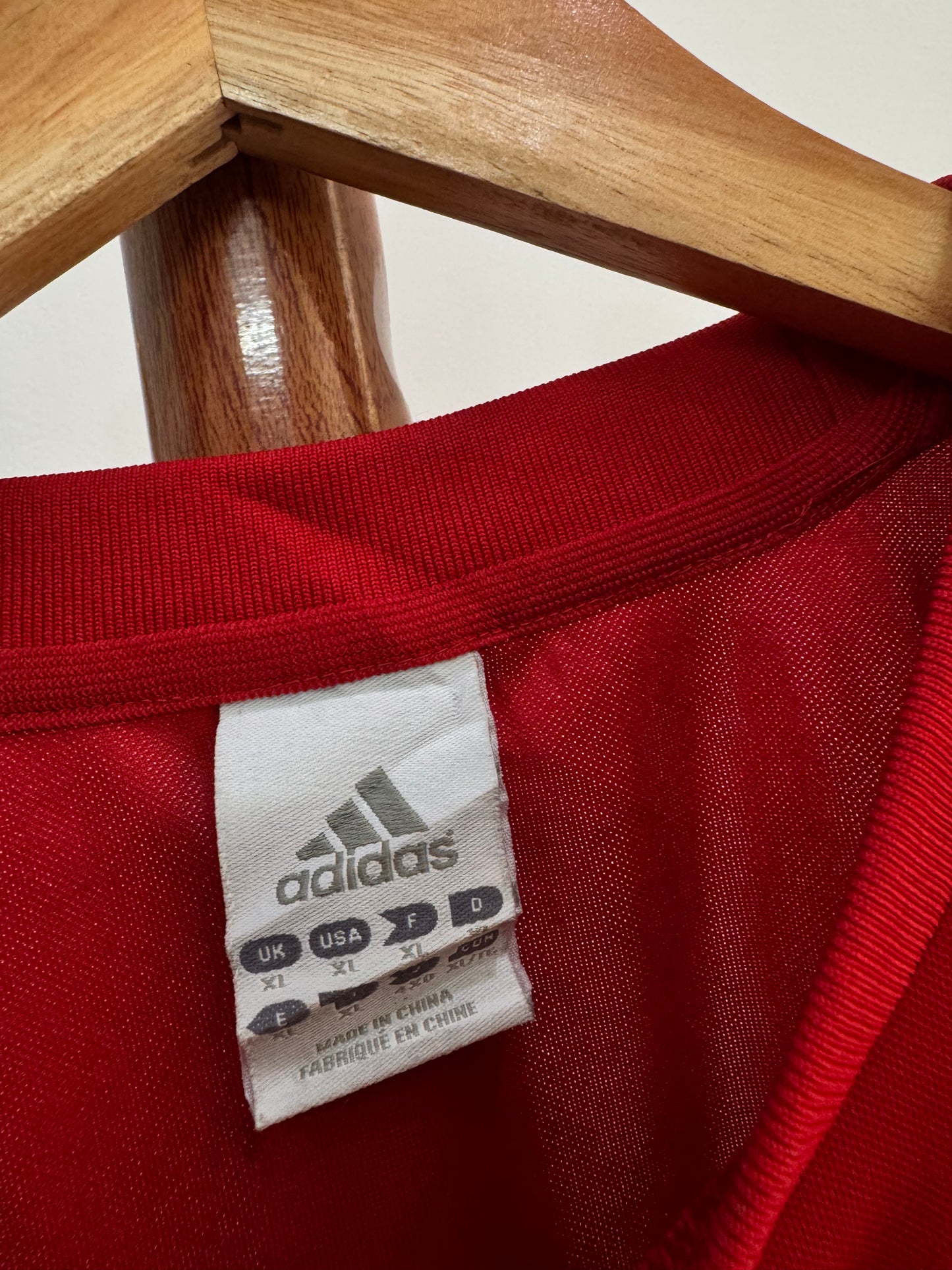 Classic Adidas Red 3-Stripes Tee