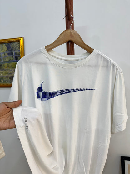 White ‘NIKE’ BIG SWOOSH Cotton Tee