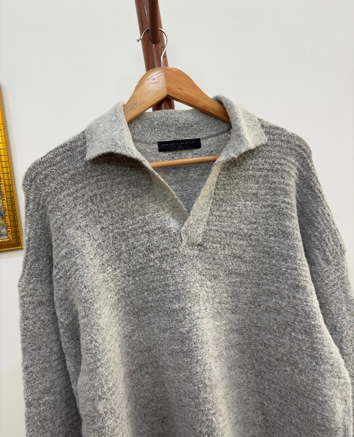 The knit company fuzzy collared sweater