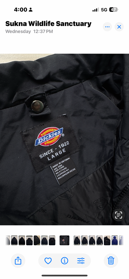 Authentic ‘Dickies’ Black  Outdoor Jacket