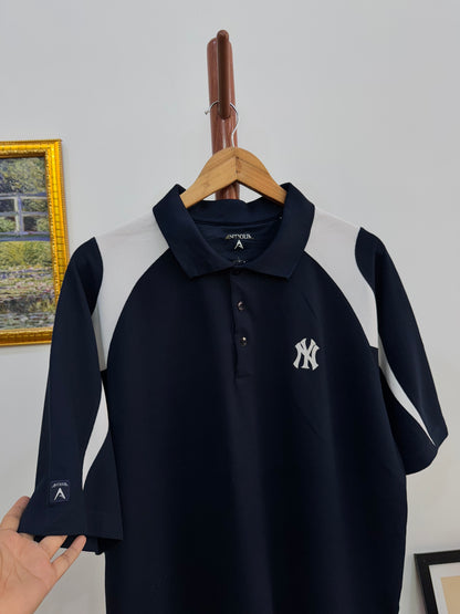 Navy Blue Yankees Polo Top