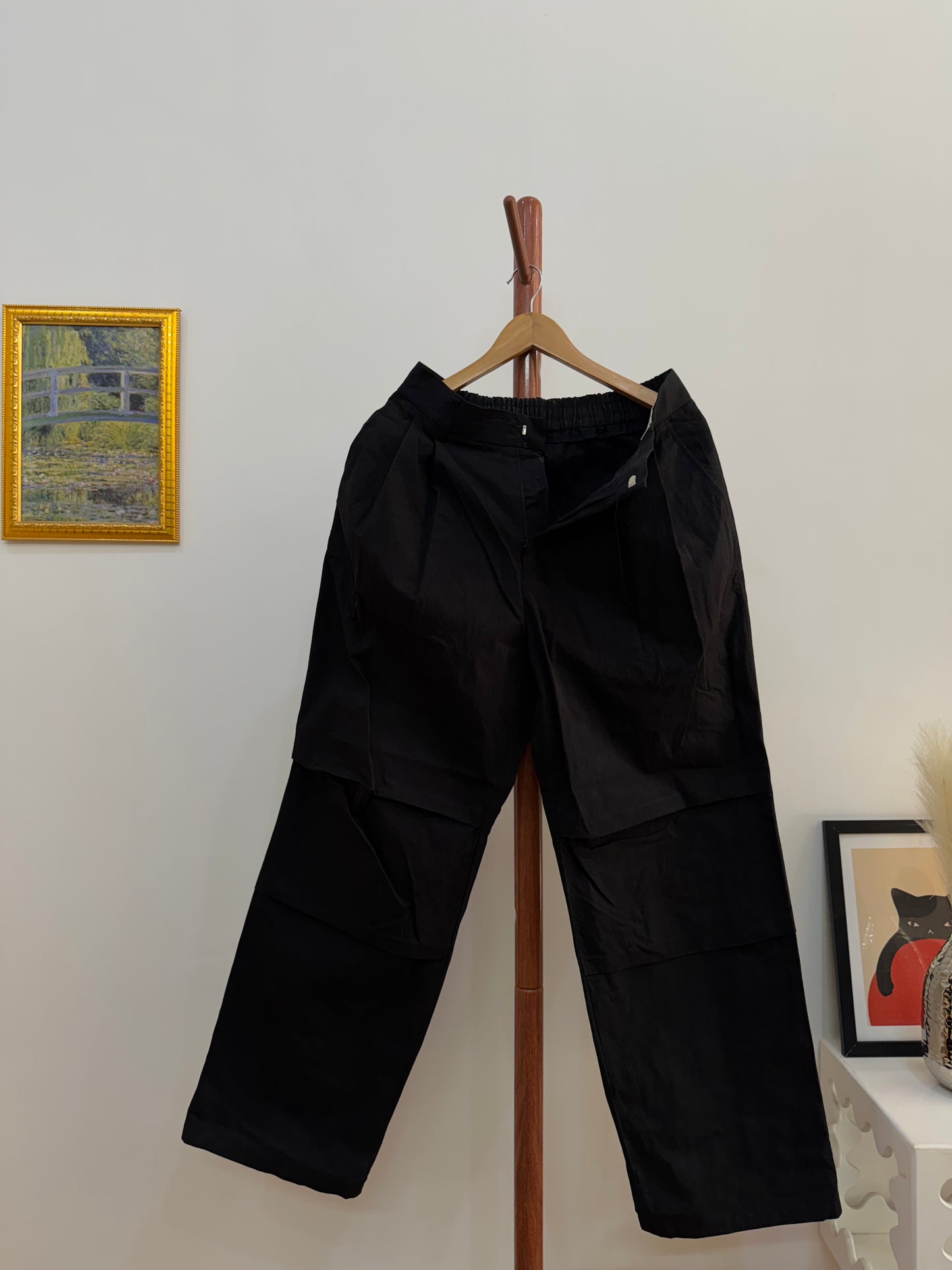 Black ‘FABRÉGAT’ Baggy Pleated Parachute Style Trouser