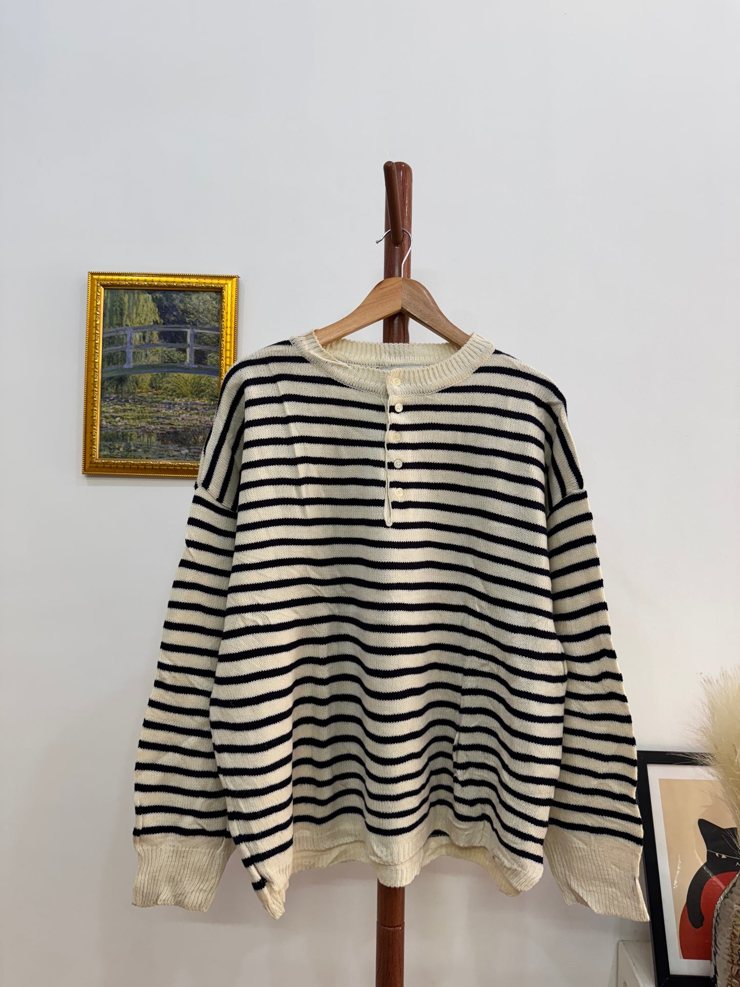 At Corner’ Stripes Buttoned Up Sweater