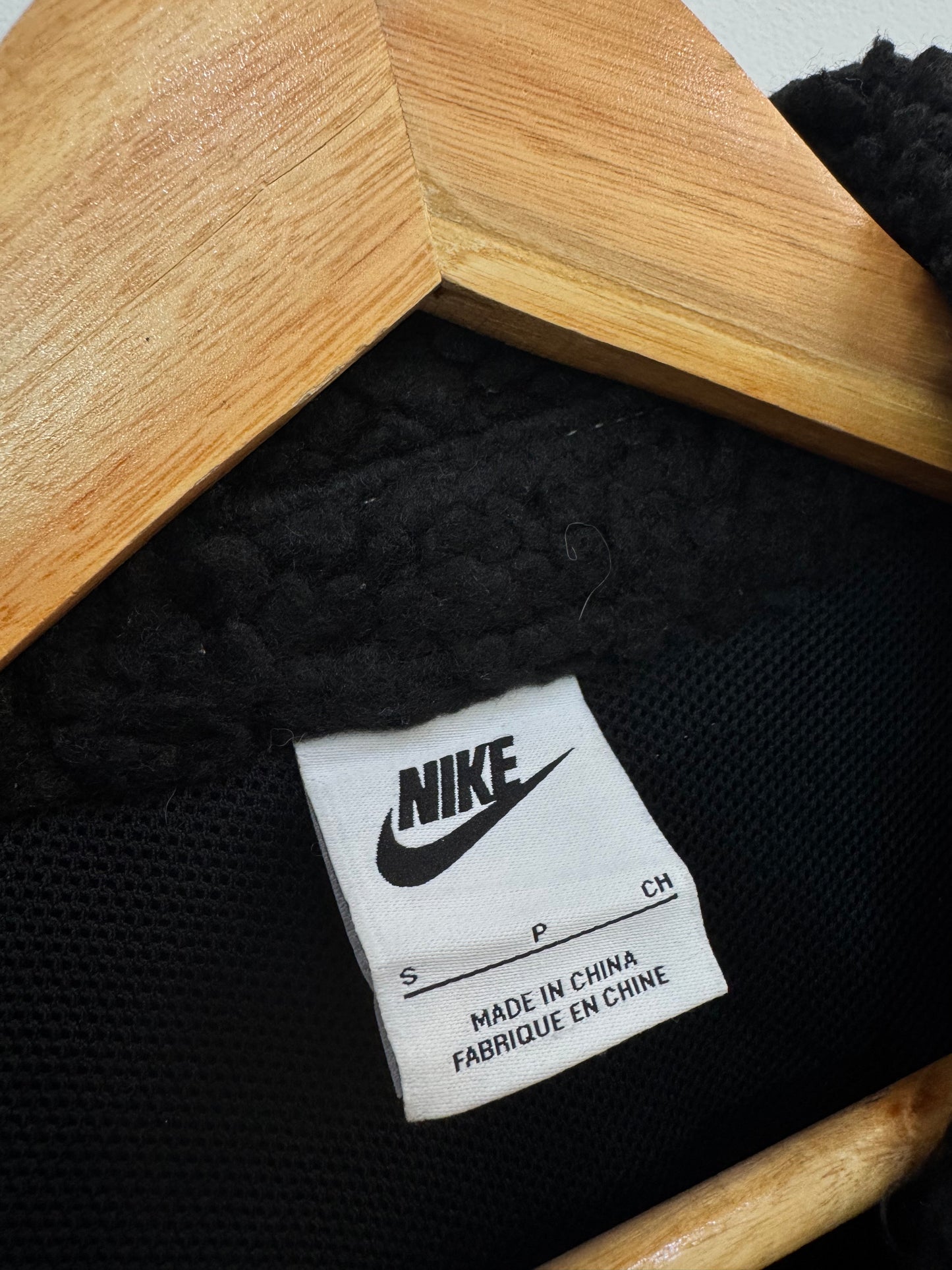 Black NIKE BIG SWOOSH SHERPA JACKET