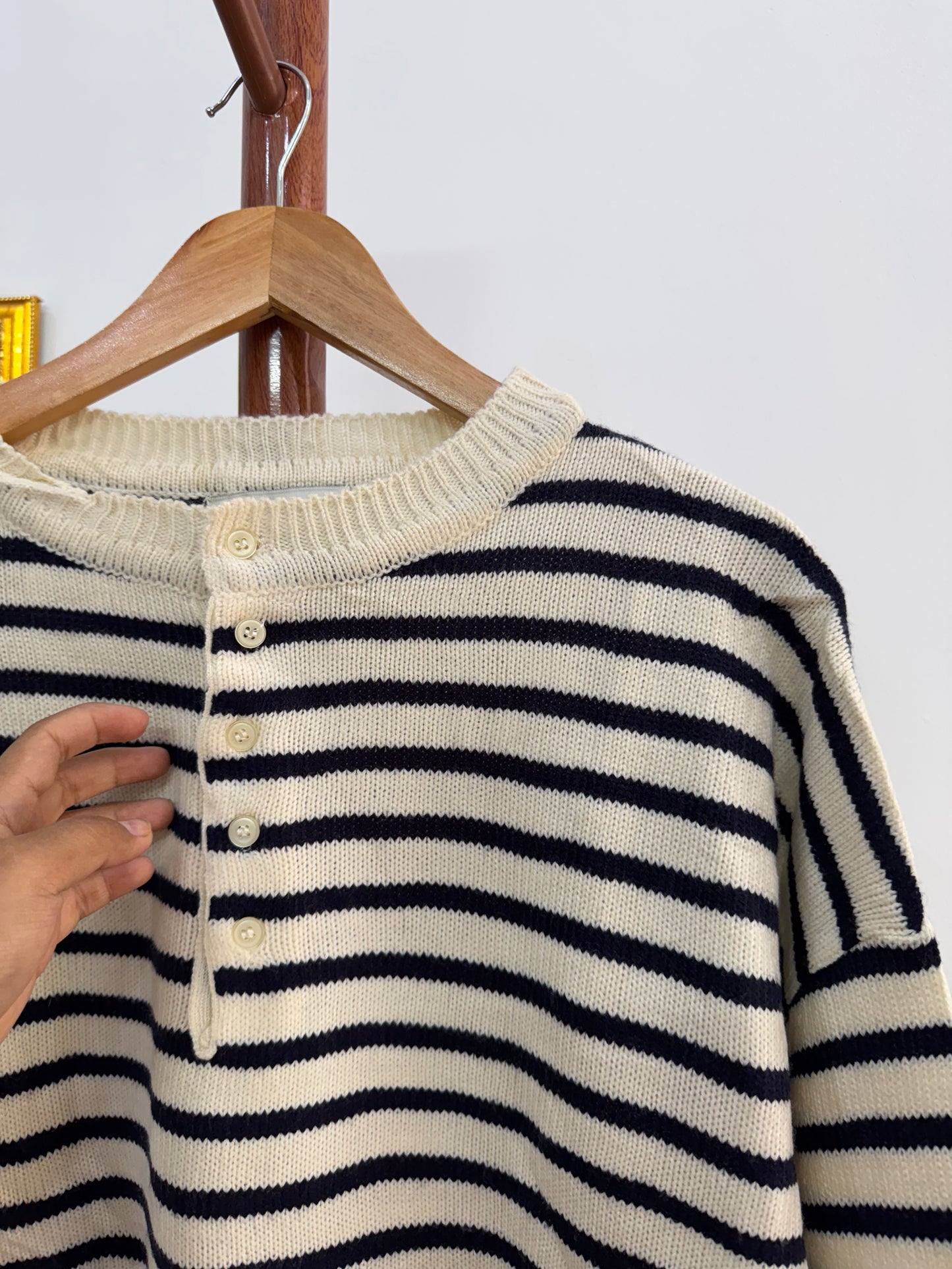 At Corner’ Stripes Buttoned Up Sweater