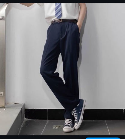 Uniqlo Navy Blue Cotton Trouser