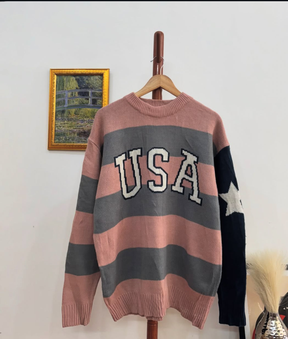 Thick ‘USA’ Knitted Sweater